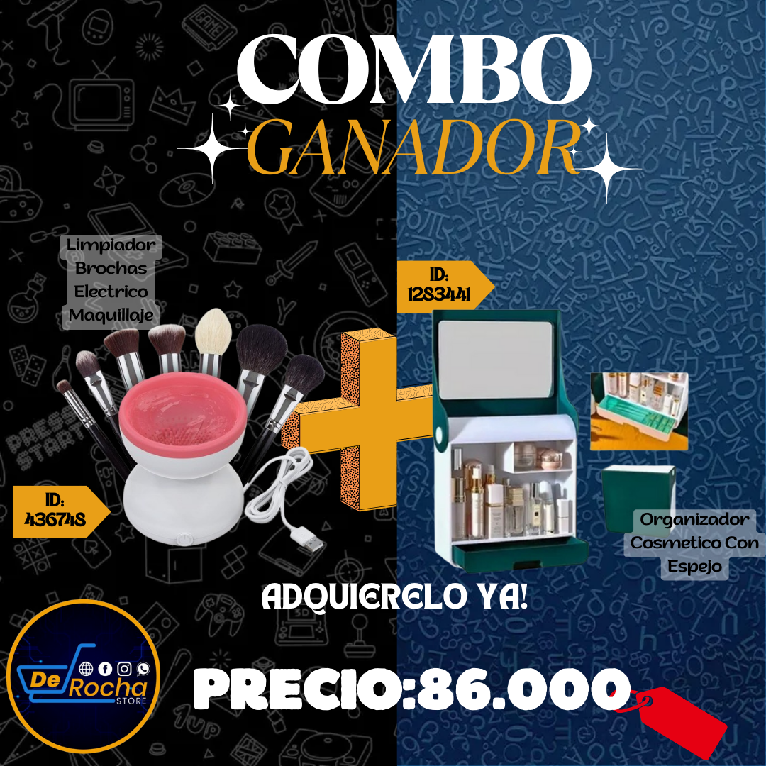 combo limpiador de brochas+organizador